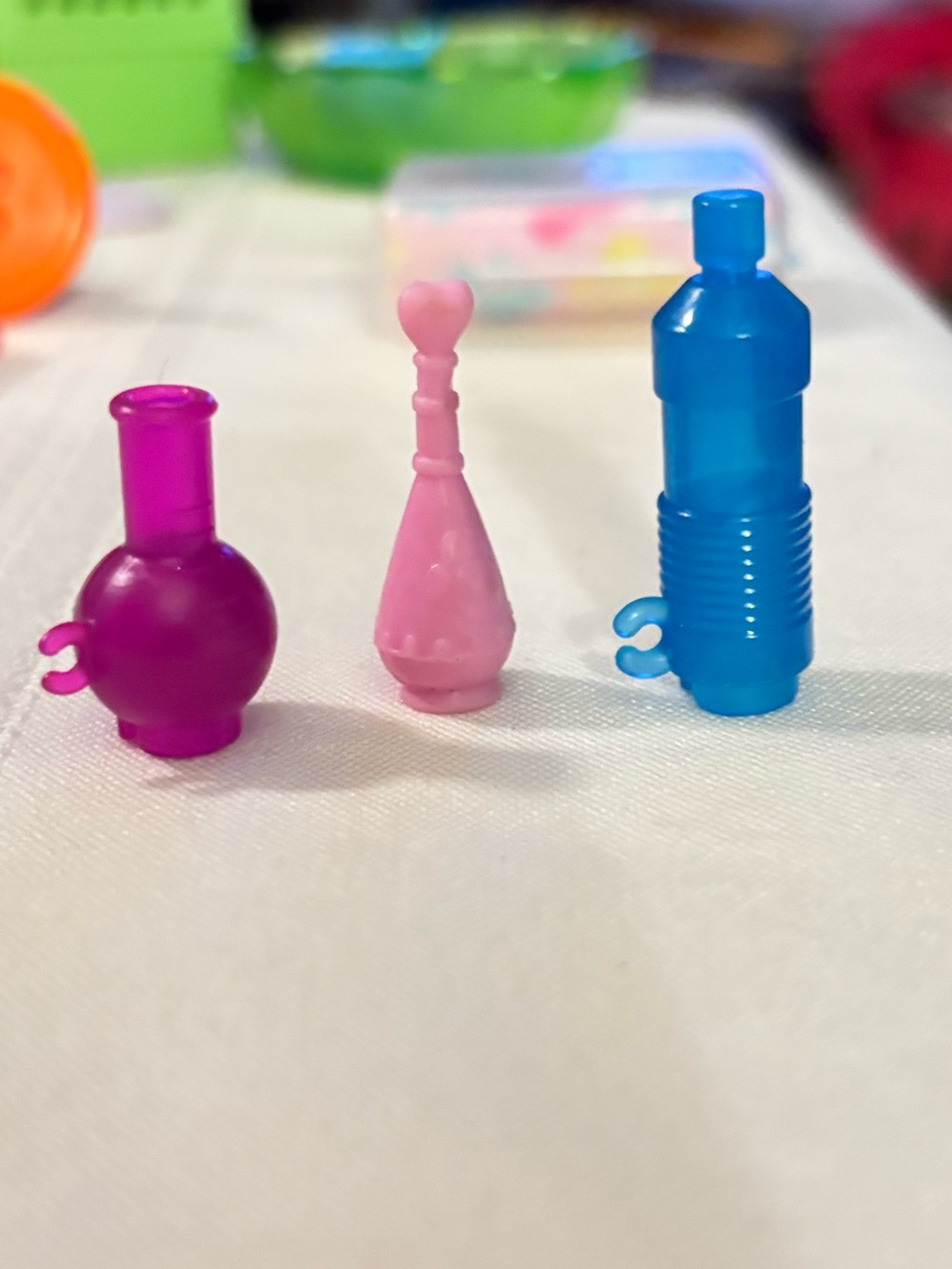 Barbie Miniature Accessories Trio - Purple, Pink & Blue Bottles